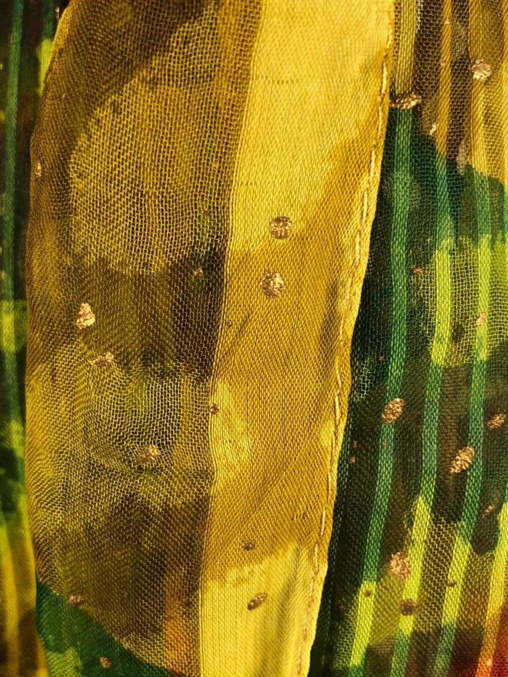 Vintage Wearable Art Sheer Chiffon Scarf